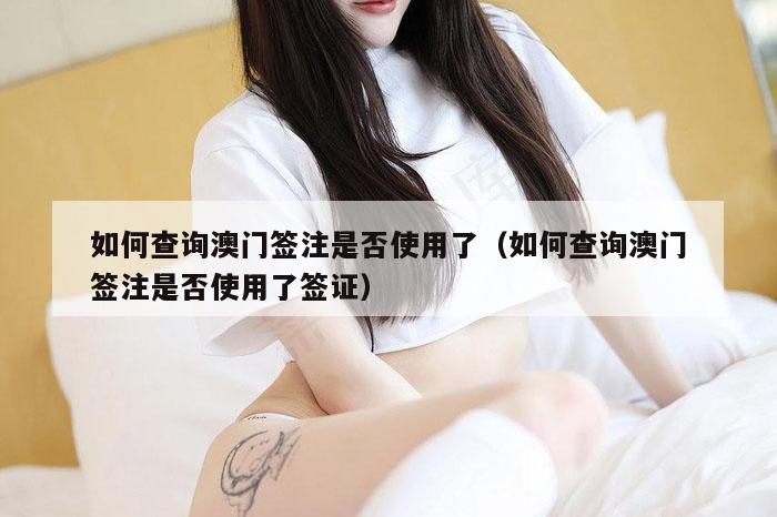 如何查询澳门签注是否使用了（如何查询澳门签注是否使用了签证）